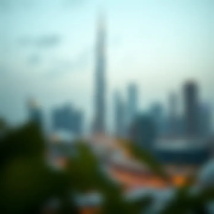 Panoramic shot of the Dubai skyline featuring Ubora Tower 2