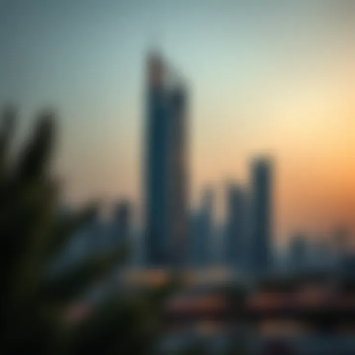 Stunning view of Ubora Tower 2 at dusk