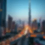 A detailed view of Dubai's iconic skyline, symbolizing the vibrant real estate market.