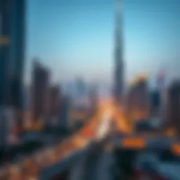 A detailed view of Dubai's iconic skyline, symbolizing the vibrant real estate market.