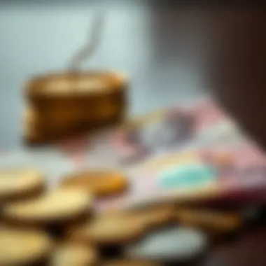 Emirati Dirham: The Heart of Dubai's Currency System A close-up of Emirati Dirham currency notes and coins