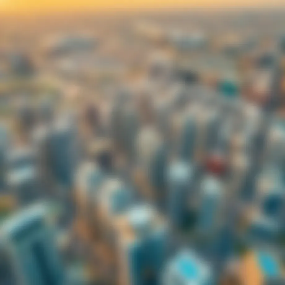 Aerial view of Dubai South showcasing urban development