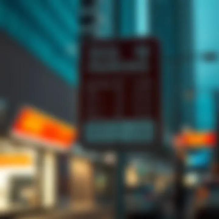 RTA Parking Rates Signage in D Zone Signage displaying RTA parking rates and regulations