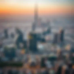 Overview of Dubai skyline with real estate developments