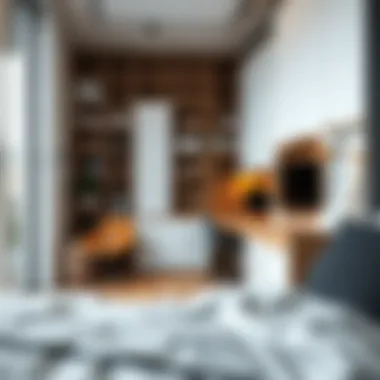 Efficient Storage in Studio Living Storage solutions in a studio apartment demonstrating efficient use of space.