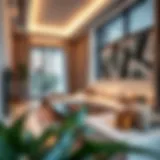Stylish Dubai Apartment Interior A modern apartment in Dubai showcasing a stylish interior.