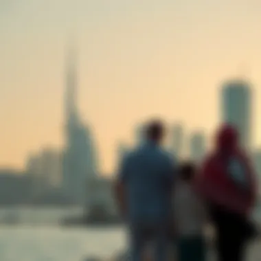 Family Unity in Dubai Dubai skyline with family unity theme