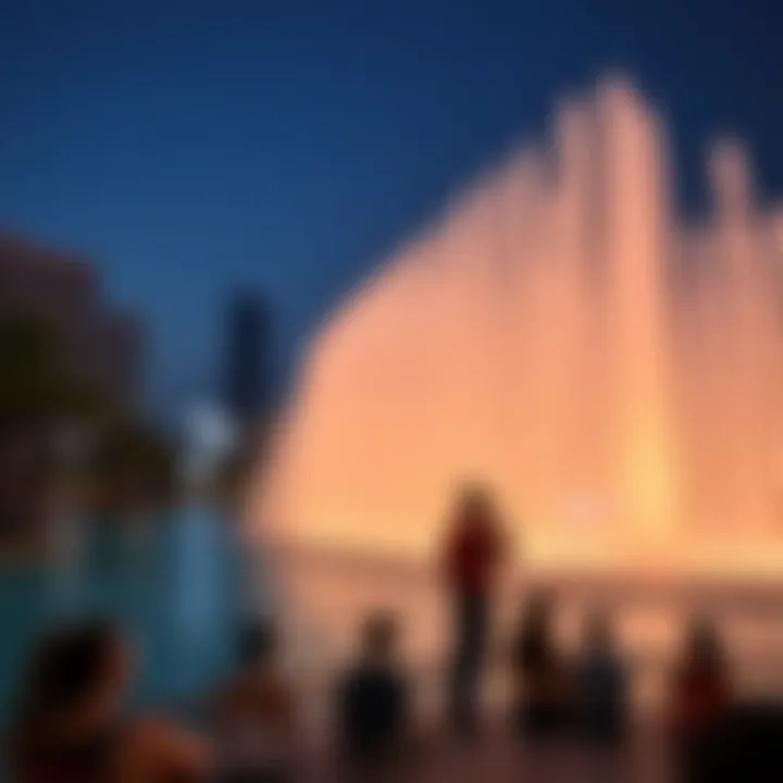 Experience Around Dubai Fountain Visitors enjoying the ambiance around the Dubai Fountain