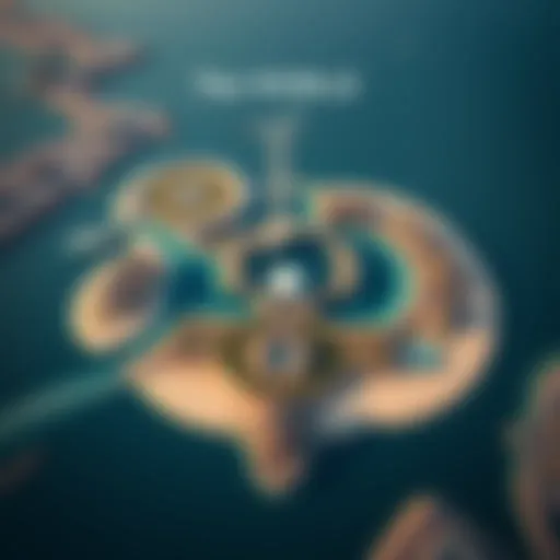 Aerial view of The World project showcasing its unique island layout