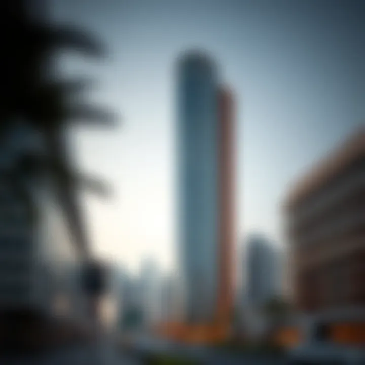 Exterior Facade of Zenith Tower A1 Exterior facade of Zenith Tower A1 against the backdrop of Dubai's skyline.